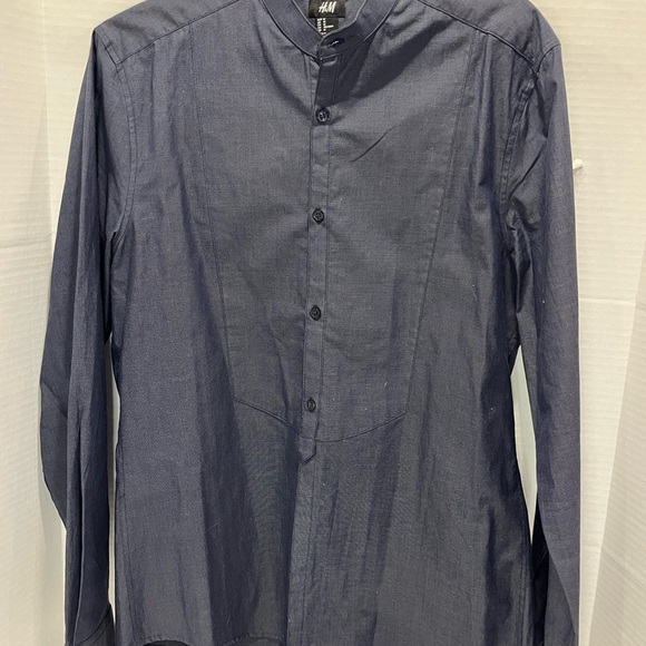 H&M Men’s button up long sleeve shirt Sz M - Picture 9 of 9